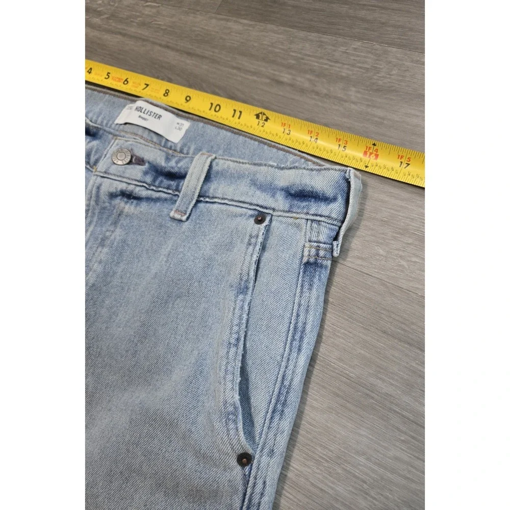 Hollister Baggy Carpenter Jeans 31 x 30 Light Wash Blue Relaxed Straight Denim